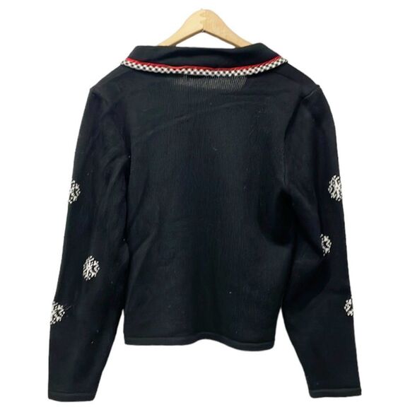Susan Bristol Reindeer Cardigan Sweater‎ Long Sleeves Sz Small Holiday Christmas - Picture 5 of 10